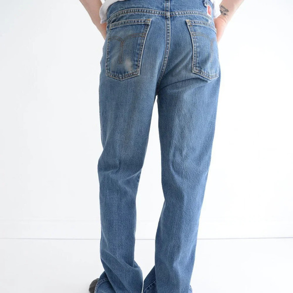 Vintage GWG Blue Denim Straight Flared Jeans Size 34x34 - Picture 3 of 14